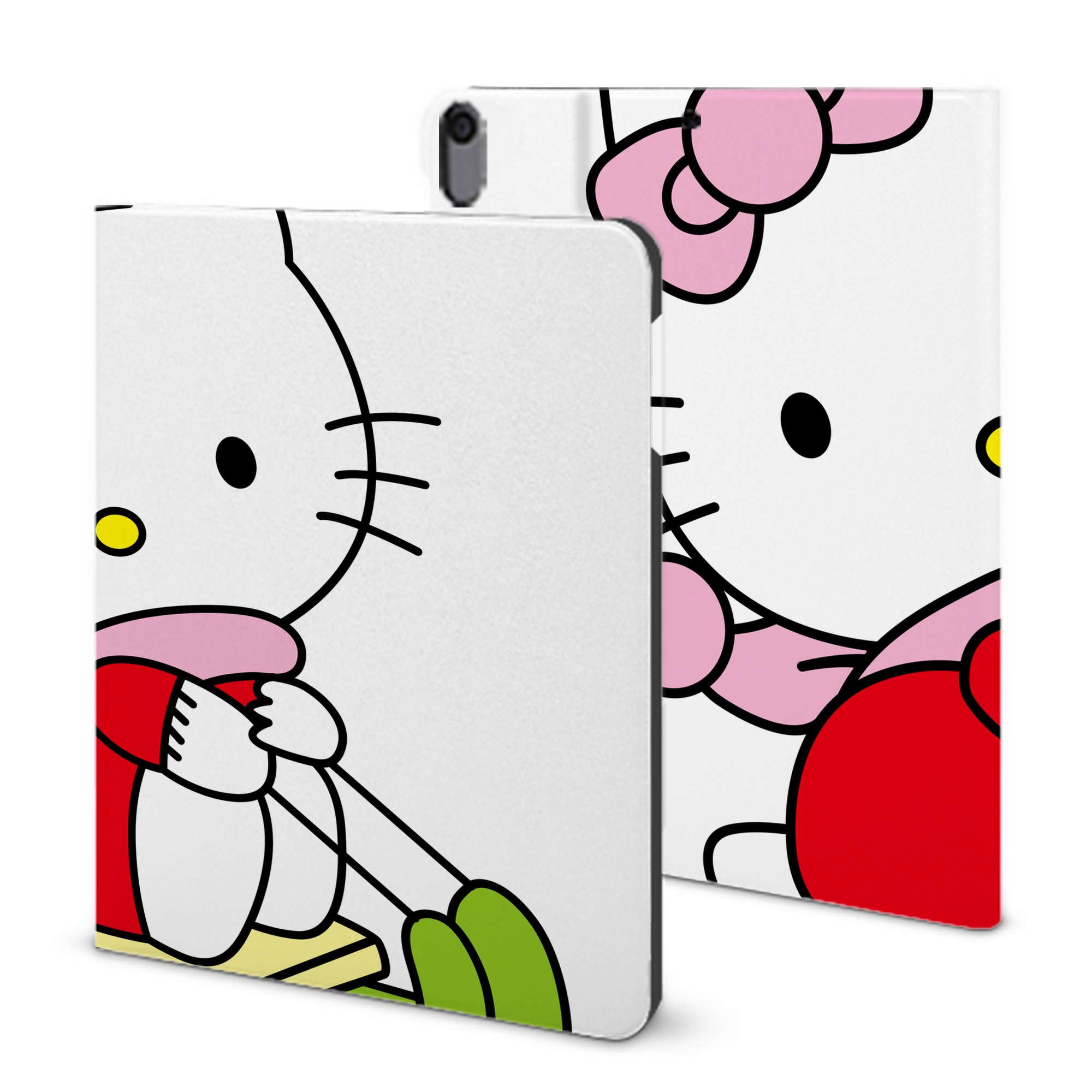 （画像用） Hello Kitty ハローキティ IPad ケース ブック型 PUレザー TPU 耐衝撃 軽量 薄型 ペン収納なし 全面保護 IPad 各モデル対応